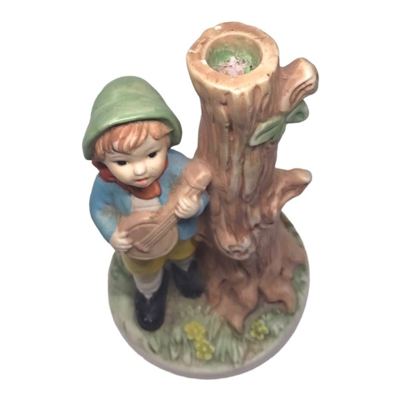 Vintage J.S.N.Y. Philippines Boy with Guitar Standing Next to Tree Figurine - Picture 1 of 5